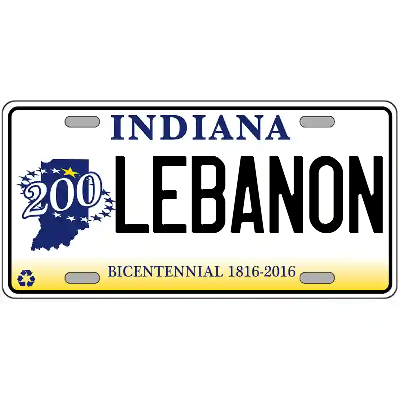 Lebanon Indiana Bicentennial Metal Sign