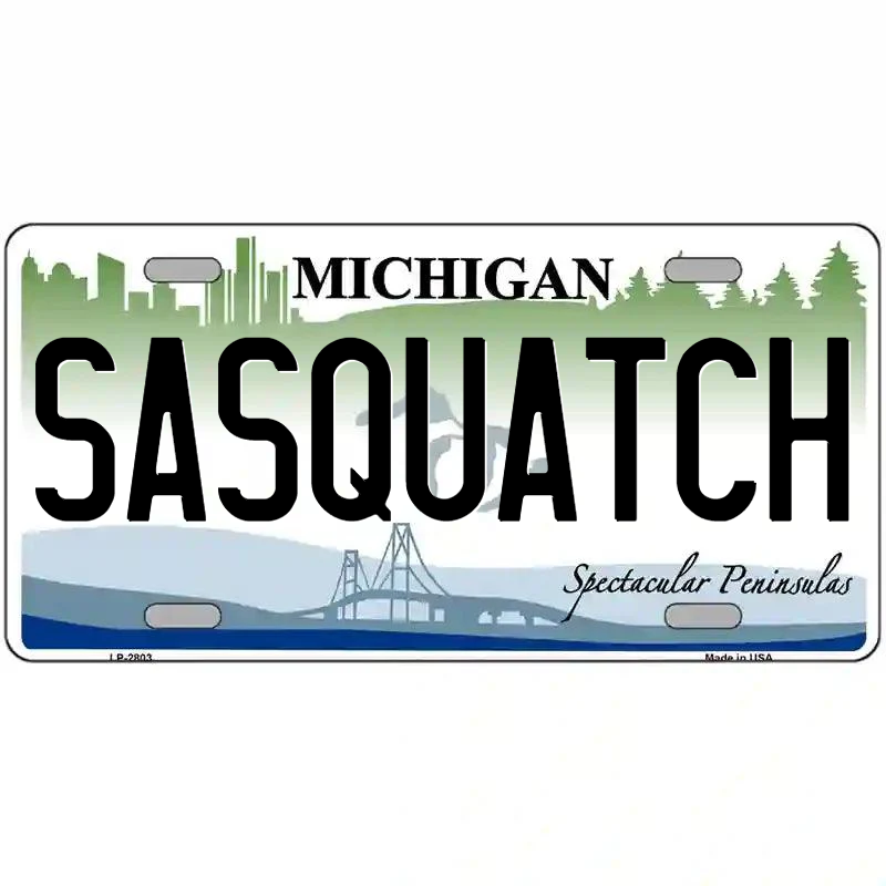 Sasquatch Michigan Metal Sign