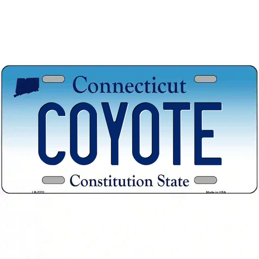 Coyote Connecticut Metal Sign