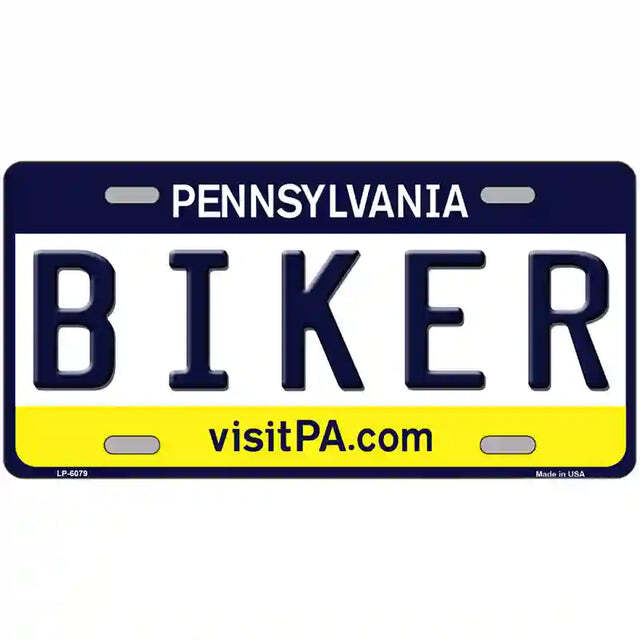 Biker Pennsylvania Metal Sign