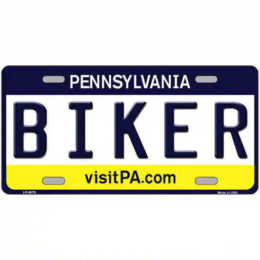 Biker Pennsylvania Metal Sign