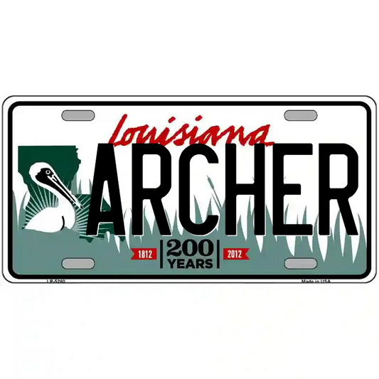 Archer Louisiana Metal Sign