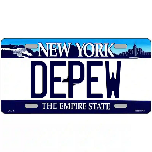 Depew New York Blue Metal Sign