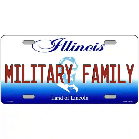 Military Family Illinois Metal Sign