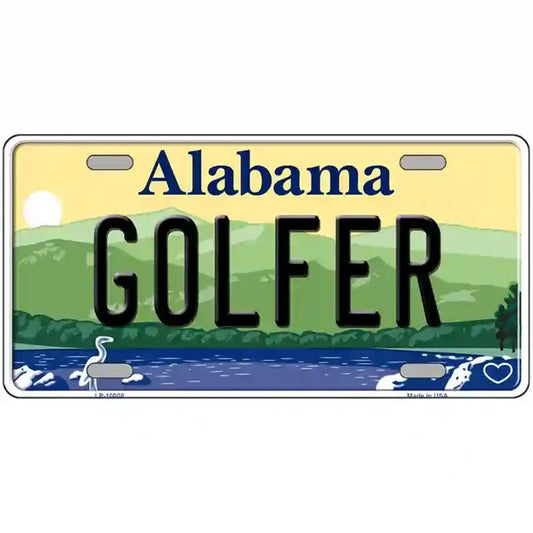 Golfer Alabama Metal Sign