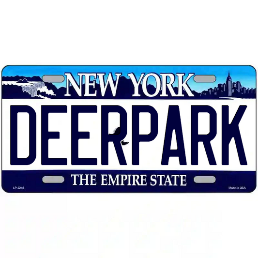 Deerpark New York Blue Metal Sign