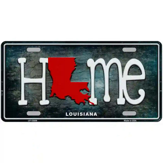 Louisiana Home State Outline Metal Sign