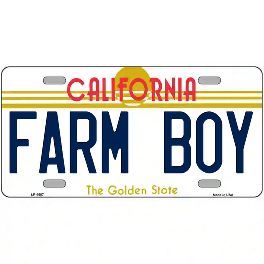 Farm Boy California Metal Sign