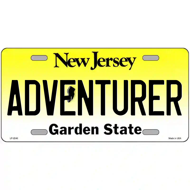 Adventurer New Jersey Metal Sign
