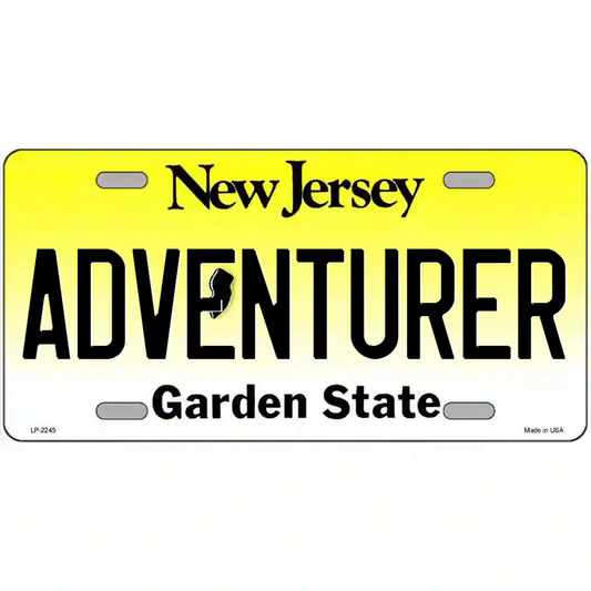 Adventurer New Jersey Metal Sign