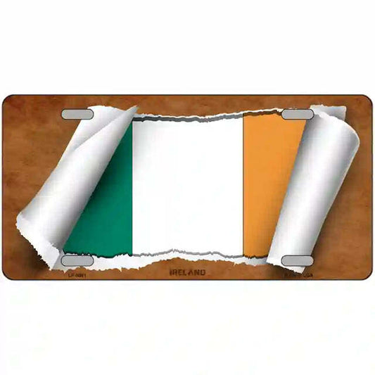 Ireland Scroll Flag Metal Sign