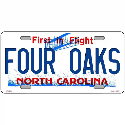 Four Oaks North Carolina Metal Sign
