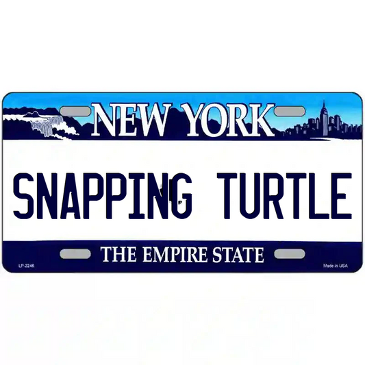 Snapping Turtle New York Blue Metal Sign