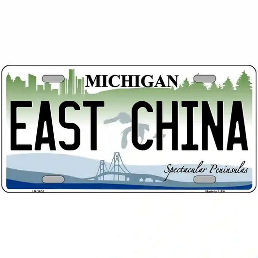 East China Michigan Metal Sign