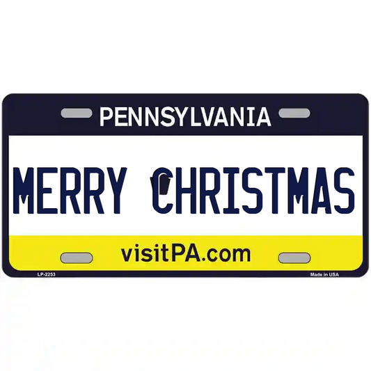 Merry Christmas Pennsylvania Metal Sign