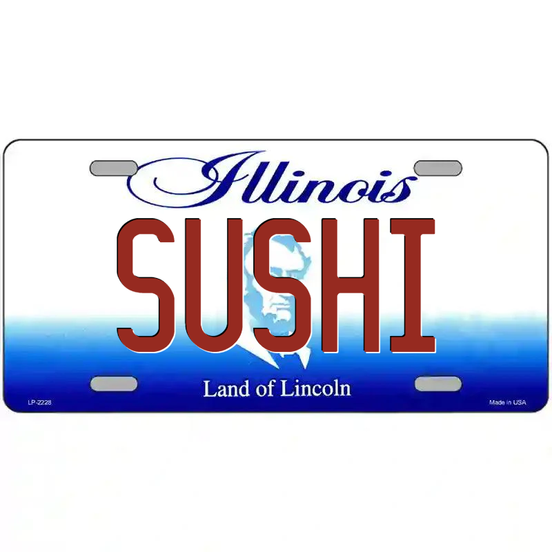 Sushi Illinois Metal Sign