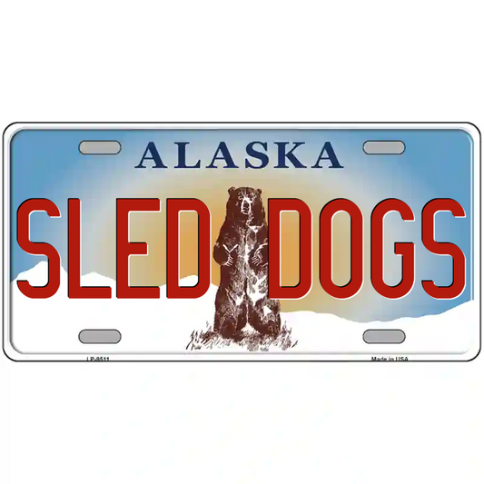 Sled Dogs Alaska Metal Sign