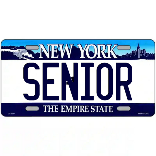 Senior New York Blue Metal Sign