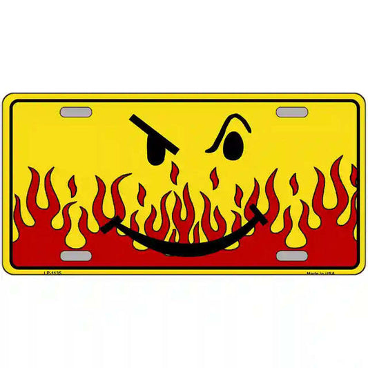 Smiley Flames Metal Sign