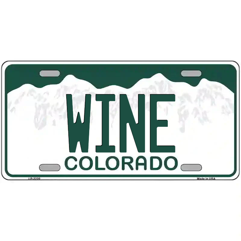 Wine Colorado Metal Sign