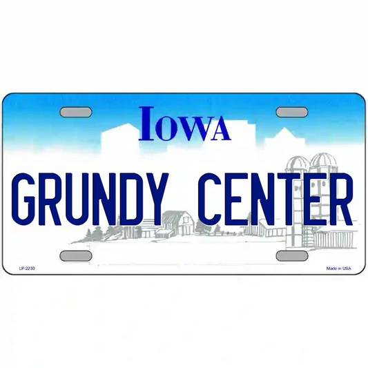 Grundy Center Iowa Metal Sign