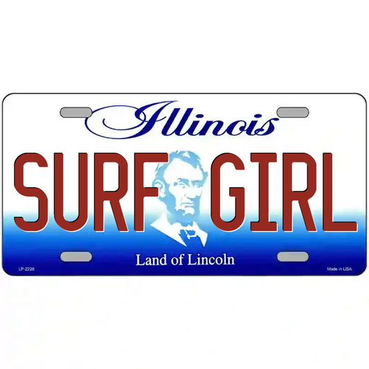 Surf Girl Illinois Metal Sign