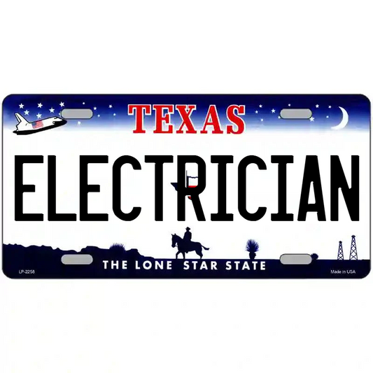 Electrician Texas Metal Sign