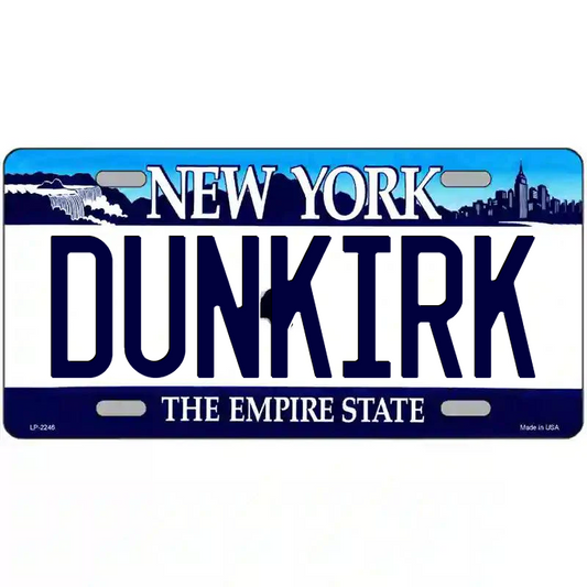 Dunkirk New York Blue Metal Sign