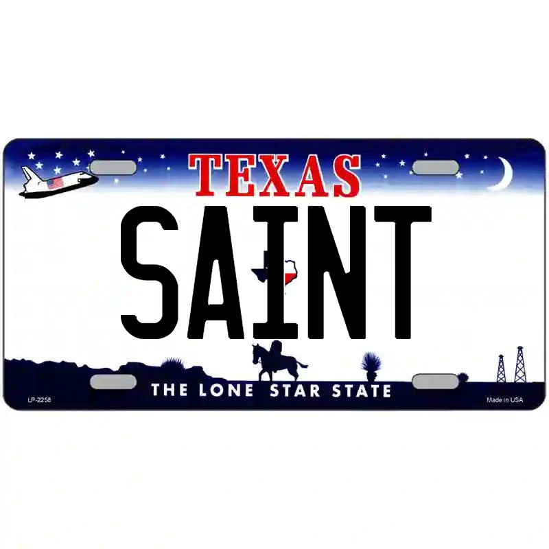Saint Texas Metal Sign