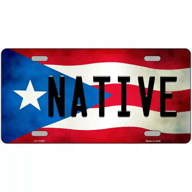 Native Puerto Rico Flag Metal Sign
