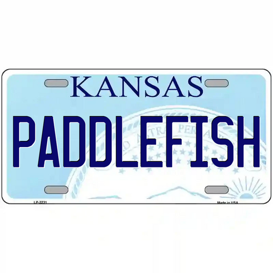 Paddlefish Kansas Metal Sign