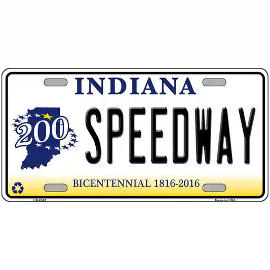 Speedway Indiana Bicentennial Metal Sign
