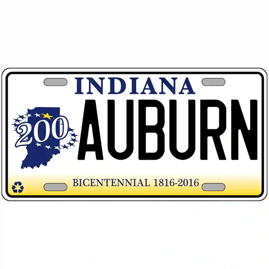 Auburn Indiana Bicentennial Metal Sign