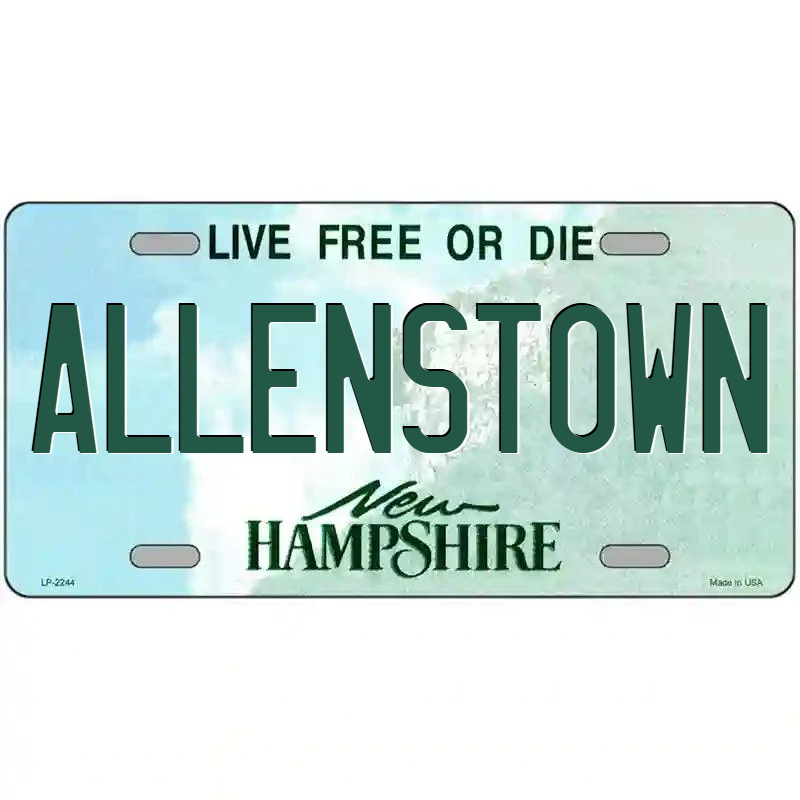 Allenstown New Hampshire Metal Sign