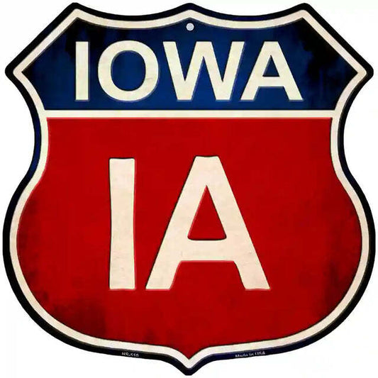 Iowa Highway Shield Metal Sign