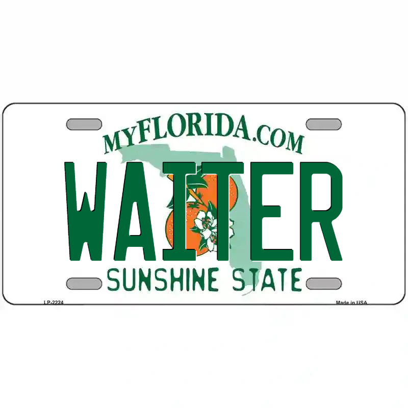 Waiter Florida Metal Sign