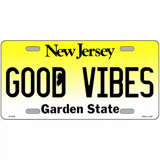 Good Vibes New Jersey Metal Sign