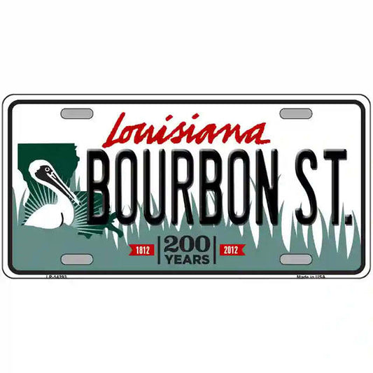 Bourbon St Louisiana Metal Sign