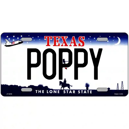 Poppy Texas Metal Sign
