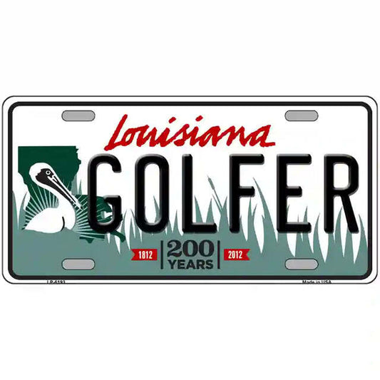Golfer Louisiana Metal Sign
