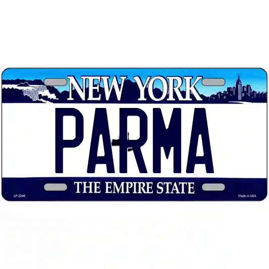Parma New York Blue Metal Sign