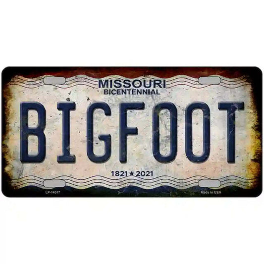 Missouri Bicentennial Rusty Look Bigfoot Metal Sign