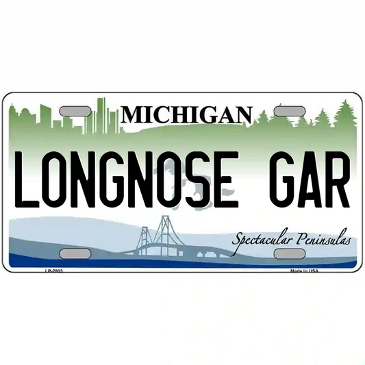Longnose Gar Michigan Metal Sign