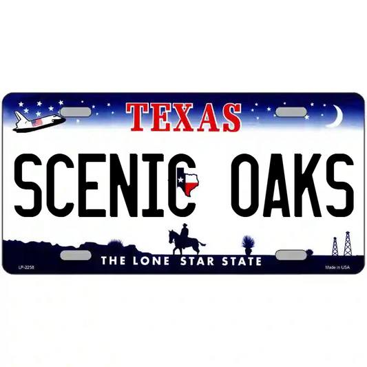 Scenic Oaks Texas Metal Sign