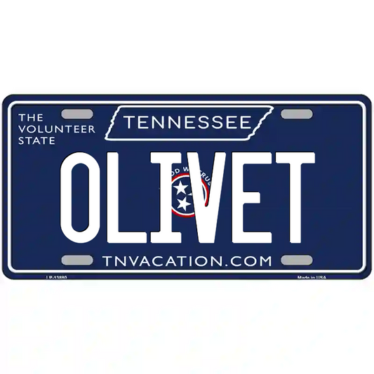 Olivet Tennessee Blue Metal Sign