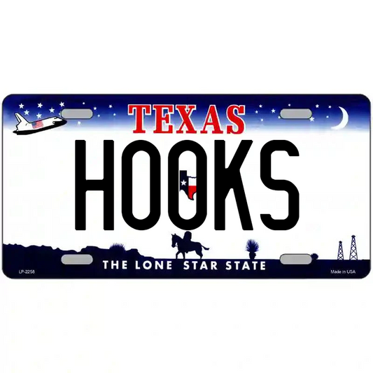 Hooks Texas Metal Sign