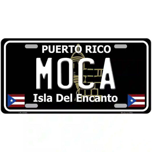 Moca Puerto Rico Black Metal Sign