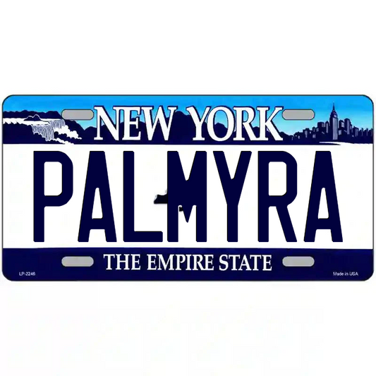 Palmyra New York Blue Metal Sign
