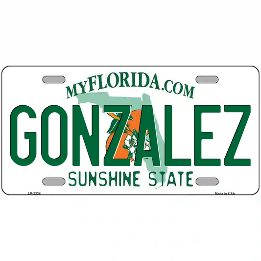 Gonzalez Florida Metal Sign