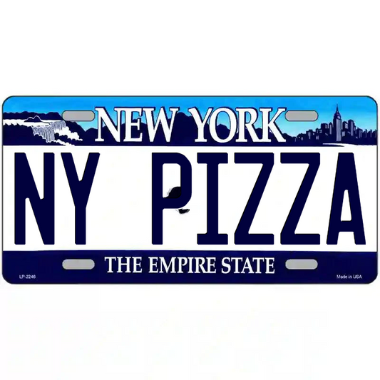 NY Pizza New York Blue Metal Sign